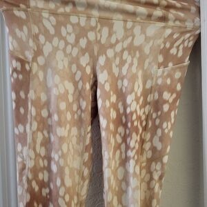 Fabletics PureLuxe Blush and Cream Spot Leggings